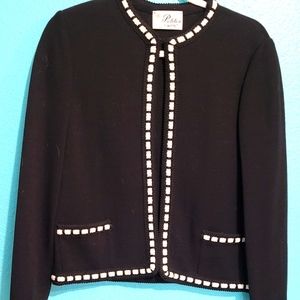 Vintage 60s black and white cardigan sweater Small